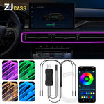 Bande LED néon RGB installée dans l'habitacle d'une voiture avec éclairage bleu