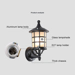 lampe murale classique noire verre transparent aluminium châssis épais cuisine chambre coucher salle manger