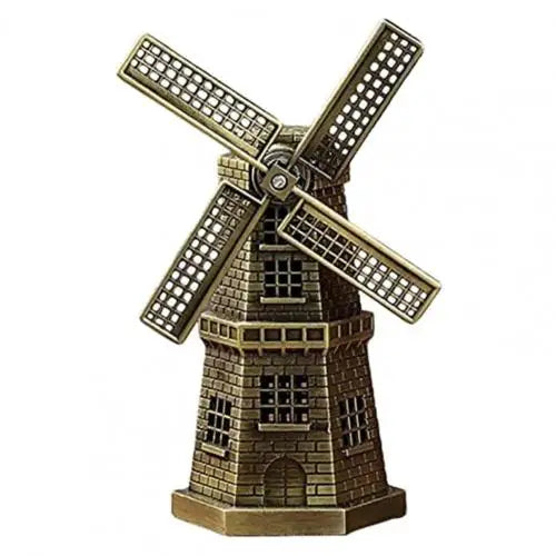 décoration intérieure vintage miniature moulin vent bronze ornements rustiques figurines