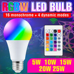 ampoule led rgb 25w e27 blanc multicolore transparente moderne télécommande 24touches lumière ambiance chambre