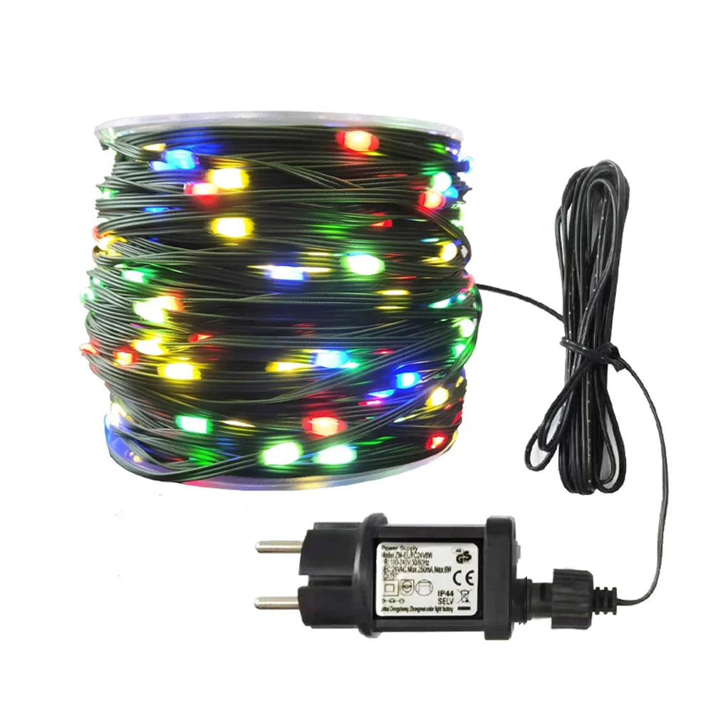 guirlandes lumineuses extérieures 100m 800leds multicolore flexible diy fêtes noel mariage