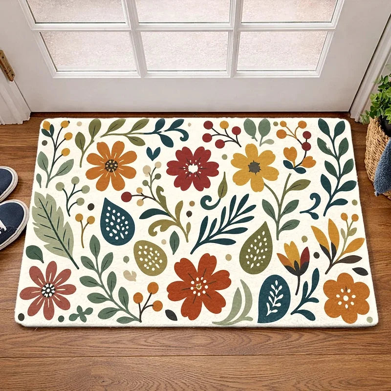 tapis vintage floral résistant anti dérapant moderne extérieur 30x50cm 40x60cm