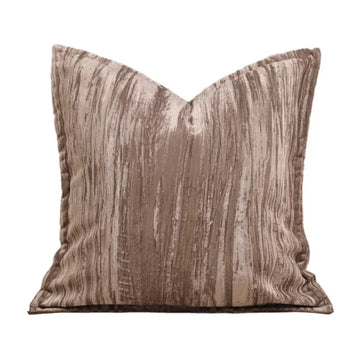 housse coussin rayé beige marron contemporain décoration maison carré polyester coton