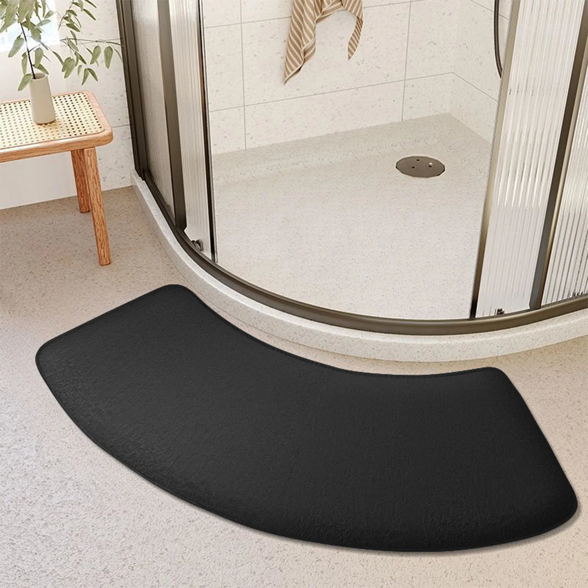 tapis bain gris moderne antidérapant absorbant texture douce polyester adhésif 100cm 40cm salon salle