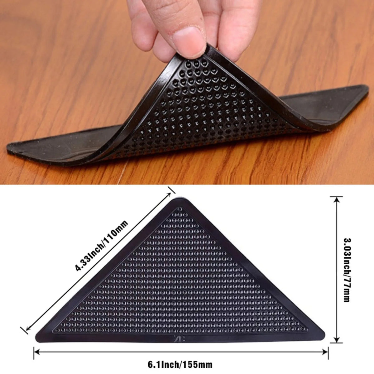protections anti dérapantes tapis adhésives triangles texturées noir beige blanc orange gris intérieur utilitaires