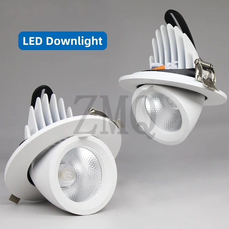 Spot LED Downlight 10W 20W 30W 40W Blanc Grille Refroidissement Moderne Clips Fixation