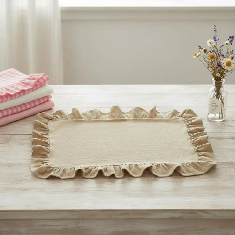 serviettes table classiques rayées rose clair serviettes table beige serviettes table blanches fronces antidérapantes