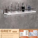 étagères murales salle bain blanc modernes adhésives sans perçage aluminium acrylique double niveau minimaliste