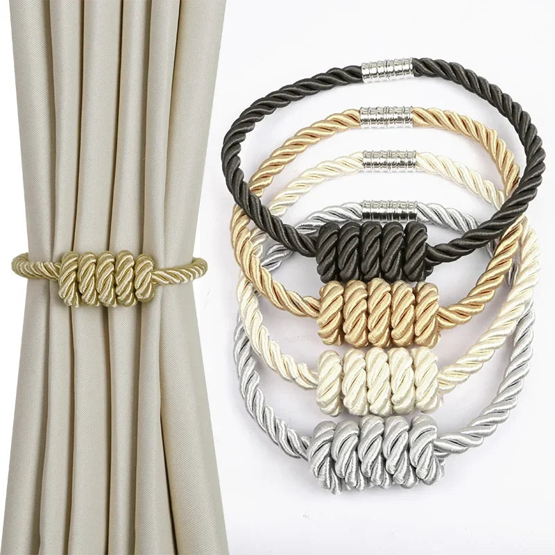 corde rideaux moderne boucle magnétique beige noir argent facile decorationintérieur