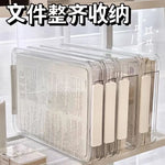 boîtes rangement transparentes empilables poignées blanches modernes documents plastique respectueux environnement