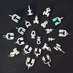 clips suspension blancs ronds rondelles noires moderne 12.5mm 20mm 34mm clips meuble fixations transparentes