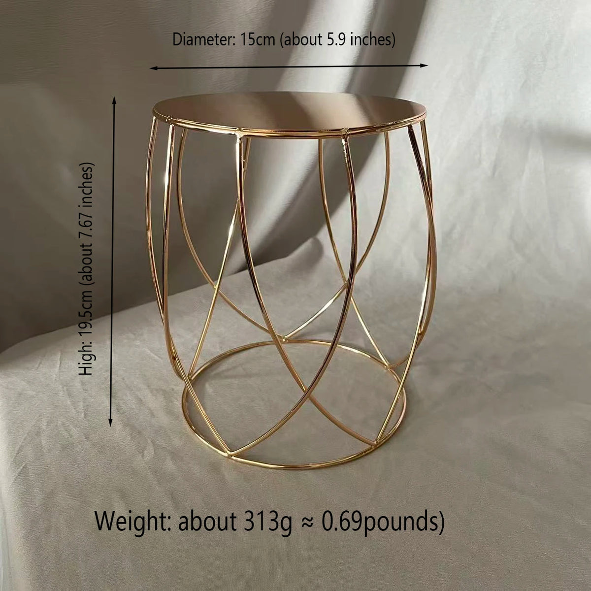 présentoir gâteau blanc doré contemporain minimaliste 15cm 25cm anniversaire mariage