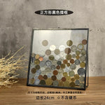 cadre photo moderne or transparent hexagonal chaîne collection monnaies photos spécimens