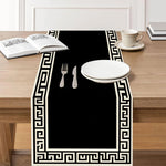 table table noire blanche motif grec décoration festive mariage printemps été