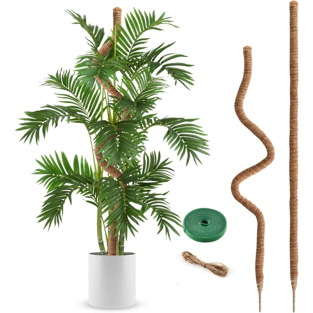 poteaux support plantes mousse coco pliables osier décoration jardin intérieur minimaliste naturel