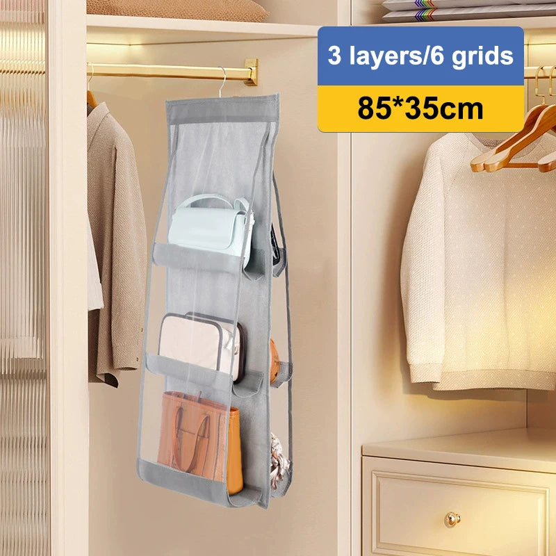 sac main suspendu gris noir blanc poches crochets texture mat moderne chambre coucher placard