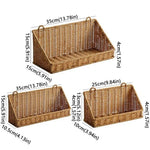 paniers rotin tressés naturel boho chic clips adhésifs serviettes cuillères citrons herbes pots tasses