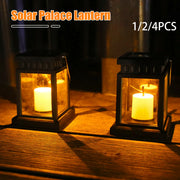 lanterne solaire suspendue décoration jardin ancien verre transparent bougie led
