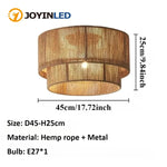 lampe moderne rustique rotin tissé marron clair 45cm opaquement fixée éclairage domestique