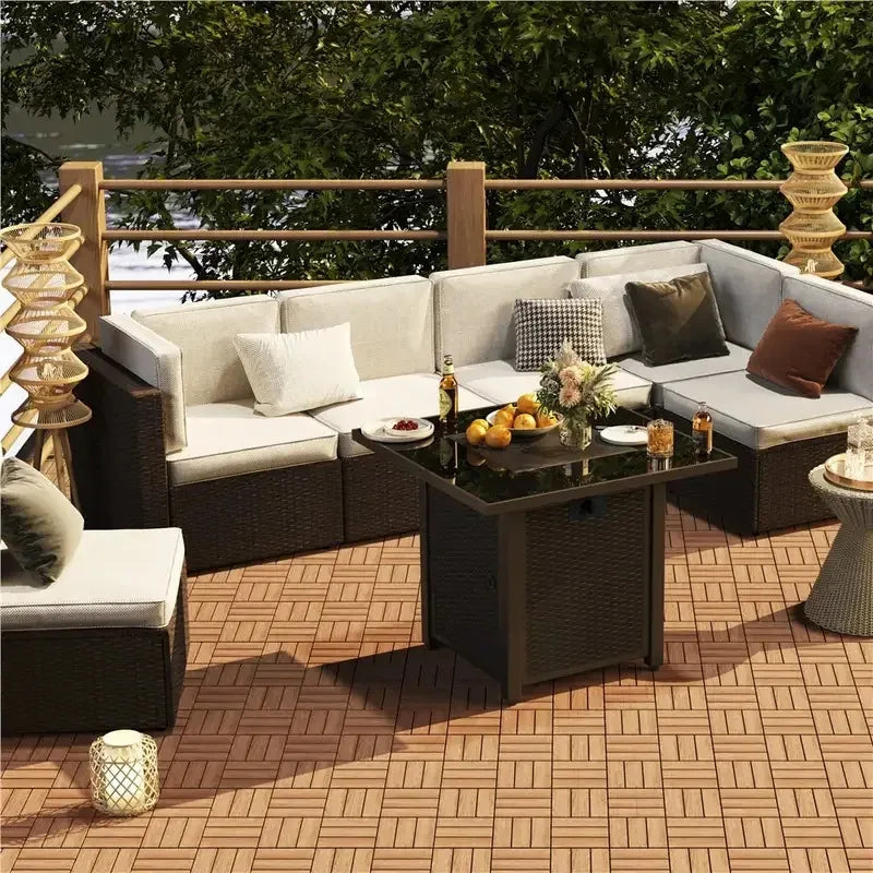 carreaux sol bois naturel marron clair modernes rustiques clips interconnectables extérieur jardin terrasse