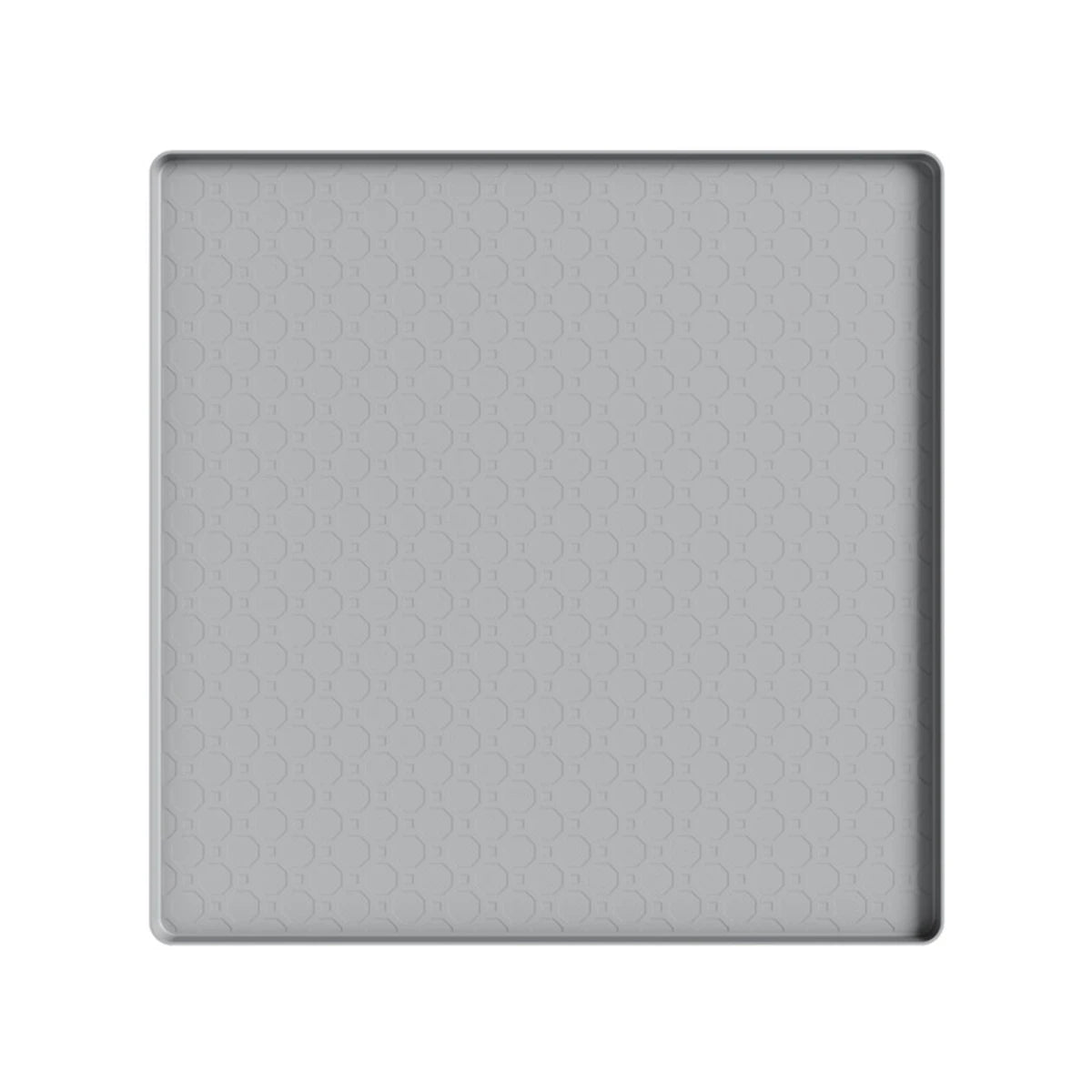 tapis silicone anti dérapant moderne plateau protection sol 50x50cm bord surélevé gris noir