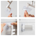 porte serviettes mural blanc barres métalliques adhésif minimaliste moderne bain pliable mobile