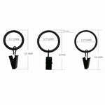 anneaux rideau pinces suspension métal antirouille moderne clips tringle noir rond lisse 3.5x25mm 3.5x32mm