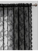 rideaux polyester dentelle fleur noir salon festifs pastorales romantiques