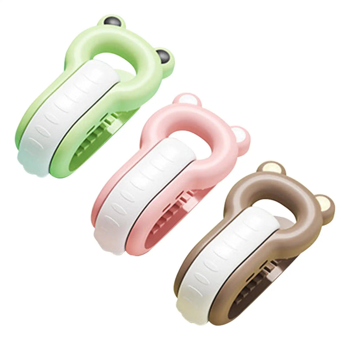 clips draps forme ours animé mignon vert rose marron élastique dentés famille chambre