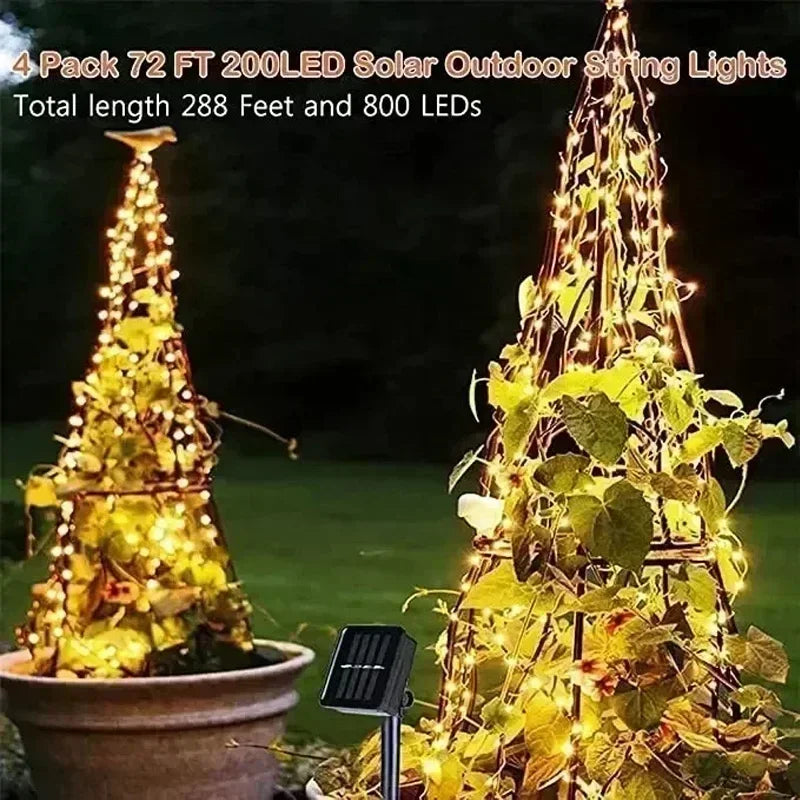 guirlande lumineuse solaire multicolore extérieure moderne 5m 10m jardin