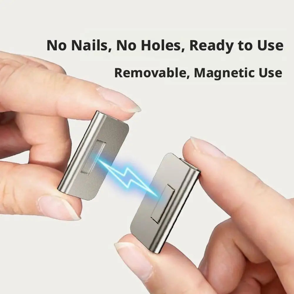 clips rideau magnétiques argentés modernes fixations aimants sans perçage opaques minimalistes