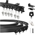 rideau fenêtre moderne noir clips acier inoxydable plaque métallique rallonges suspension vis boulons pvc
