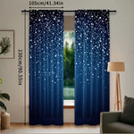 rideau moderne étoiles blanches brillantes bleu foncé opacité 100% polyester 75x166cm 105x230cm 130x210cm