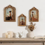 cadres decoratifs peintures femme or vintage texturé opaques mur decoration antiquité erotique ange ceramic