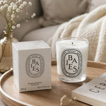 bougies parfumées verre transparent classique coffret cadeau décoration maison parfums roses baies figuier blanc