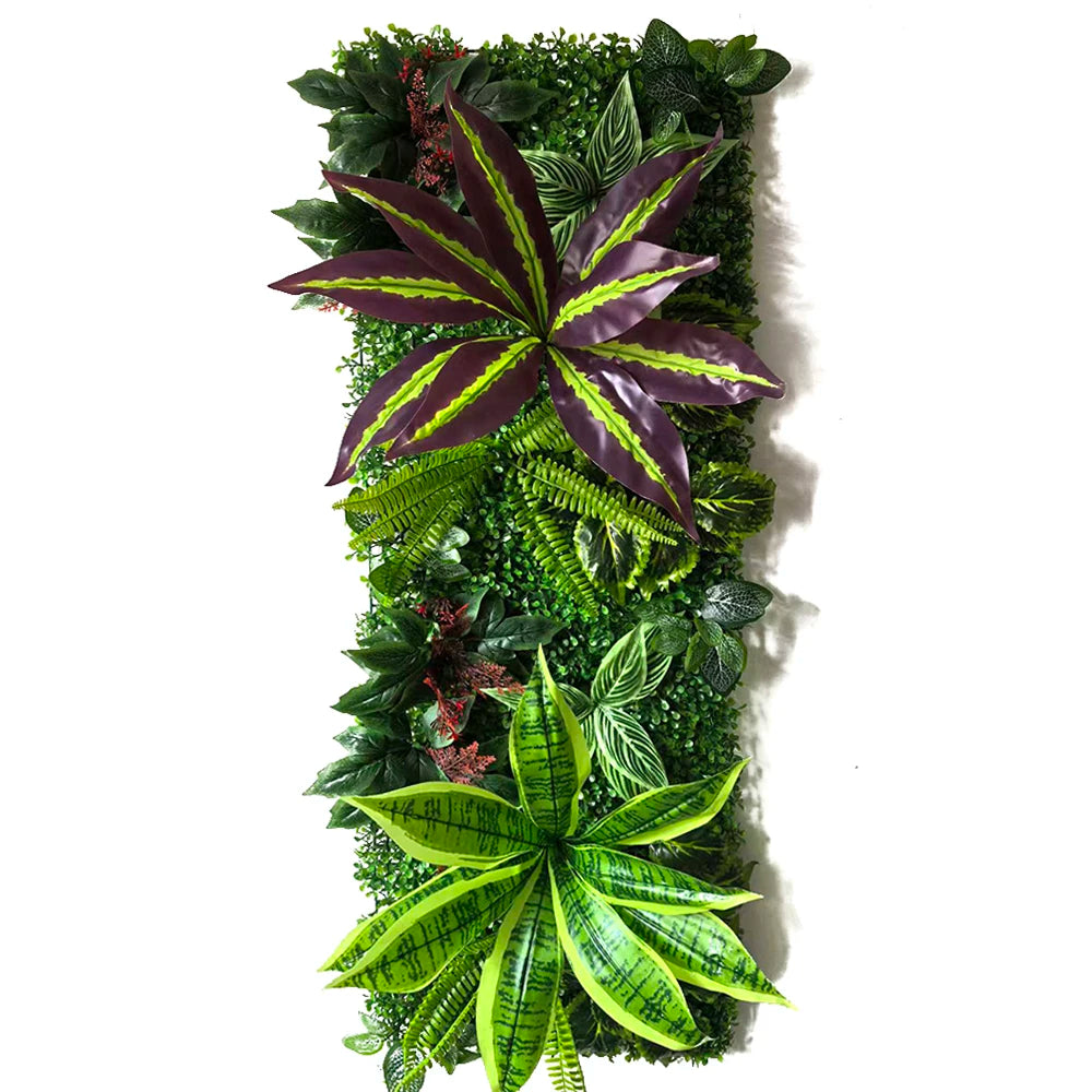panneau mural herbe artificielle subtropicale extérieur décoration jardin mariage feuilles variées moderne accrochéextérieur