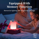lampe table moderne blanc bois foncé texture bois rechargeable rgb led variable chambre salon