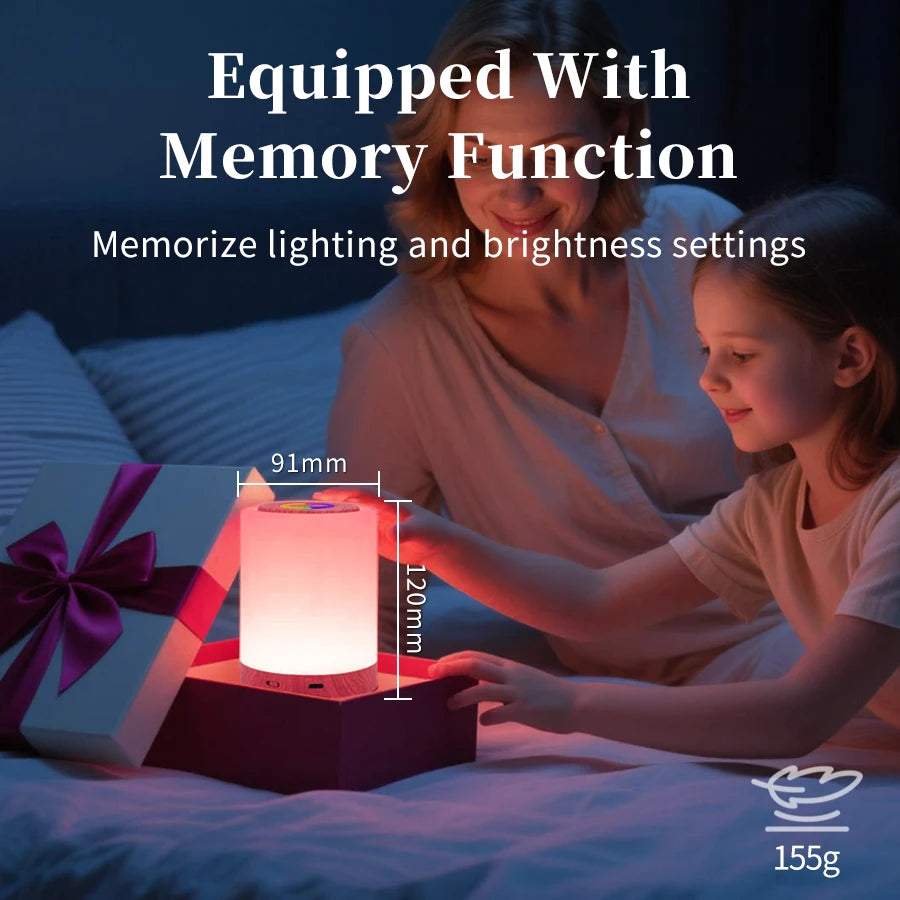 lampe table moderne blanc bois foncé texture bois rechargeable rgb led variable chambre salon