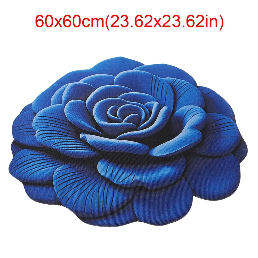tapis fleur rose relief moderne polypropylène maison chambre rouges bleus verts violets noirs blancs