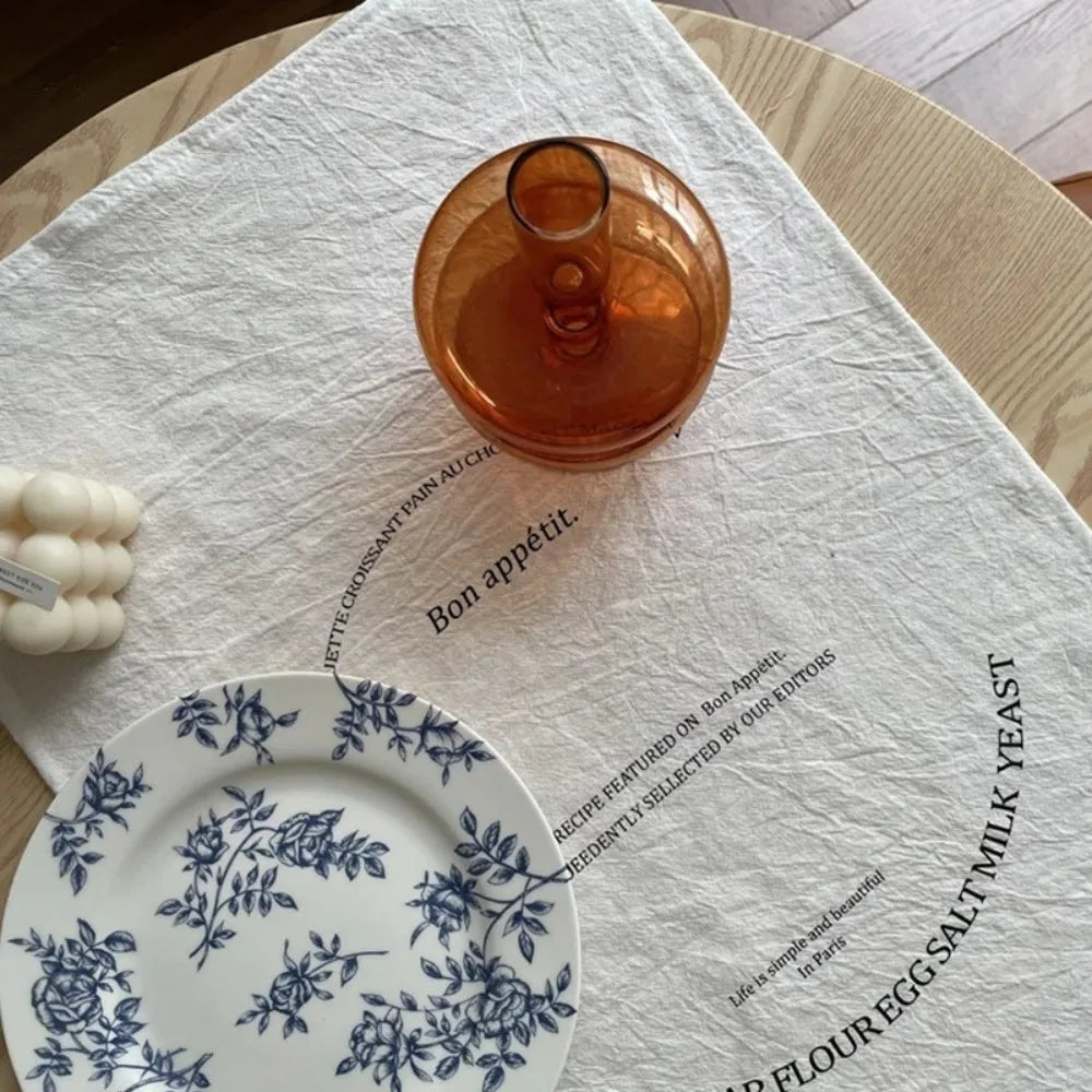 serviette table blanc imprimé phrases usage maison restaurant classic