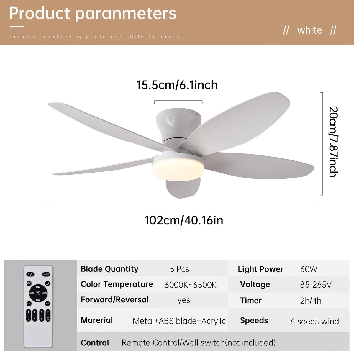 ventilateur led noir moderne télécommande certification rohs flux lumineux certifications ccc cem gs lvd