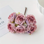 bouquet artificiel roses vintage romantique anniversaire mariage baby shower intérieur feuillets verts