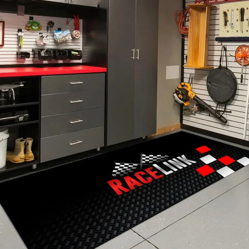 tapis antidérapant polyester feutre moderne noir blanc rouge résistant saleté intérieur extérieur
