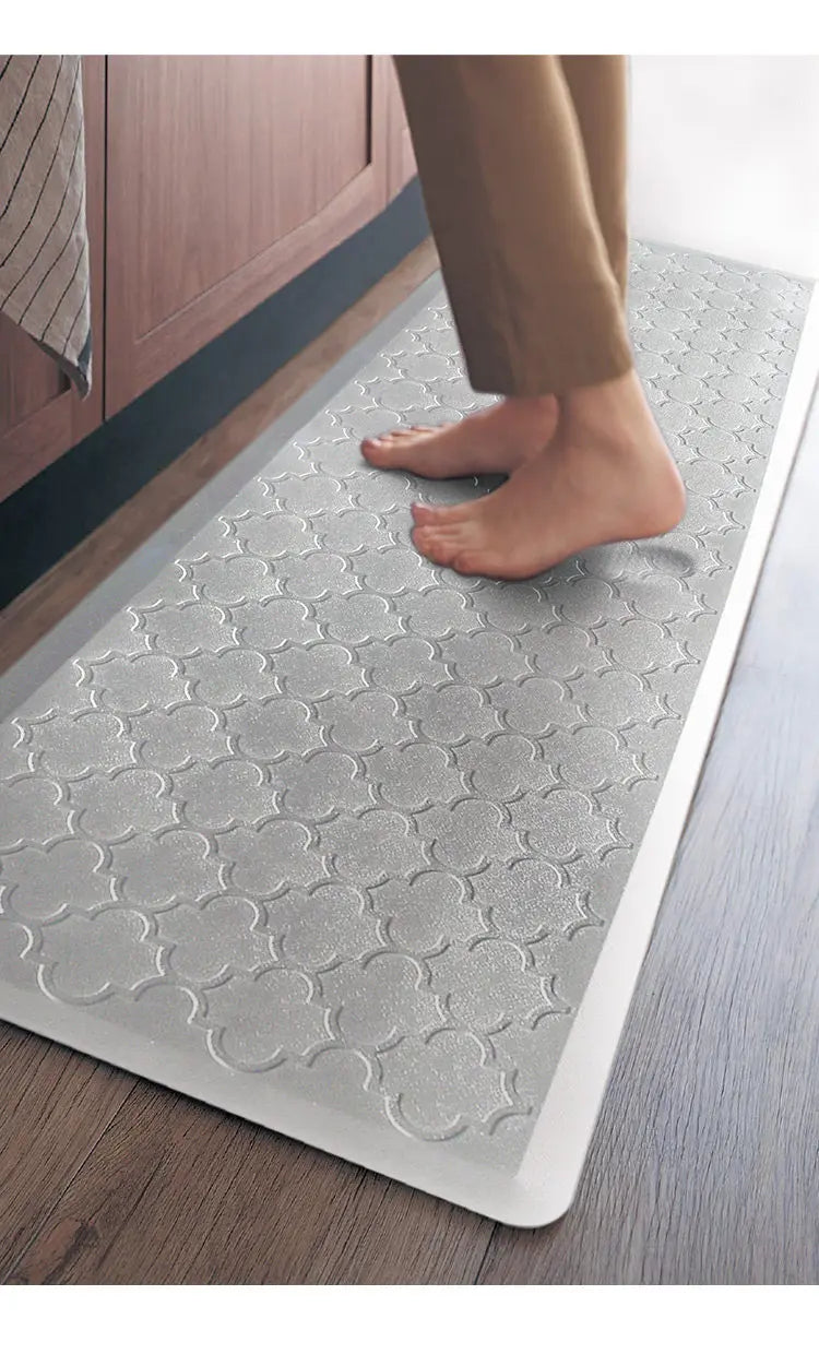 tapis anti fatigue PVC solide gris noir sol moderne antidérapant cuisine intérieurextérieur