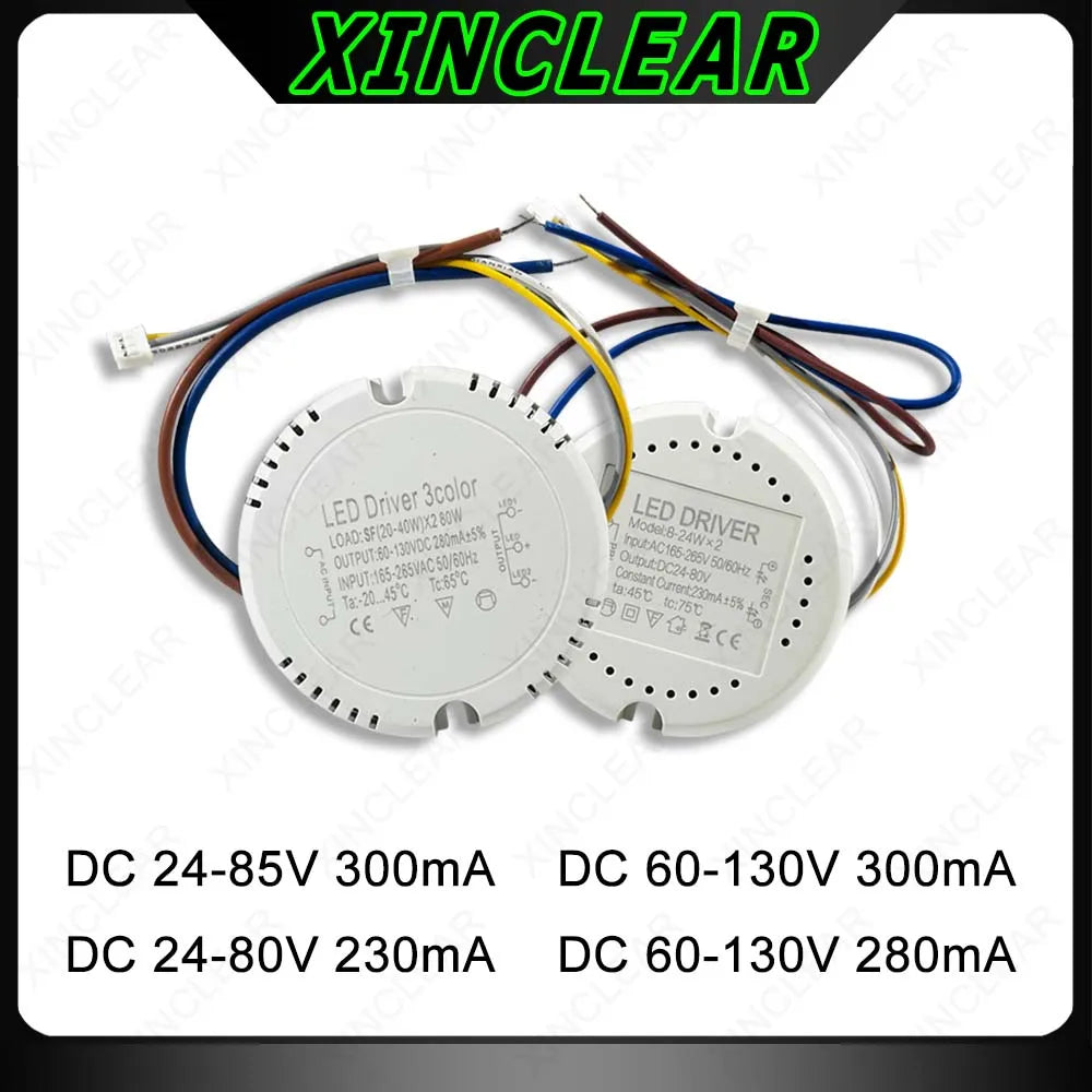 driver led blanc 280ma 20 40w rond moderne câbles certification fcc rohs