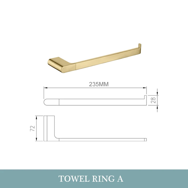 accessoires salle bain doré moderne porte serviettes fixations murales ensemble quincaillerie