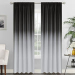 Rideaux occultants gradient couleur noir pour salon