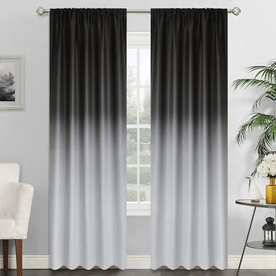 Rideaux occultants gradient couleur noir pour salon