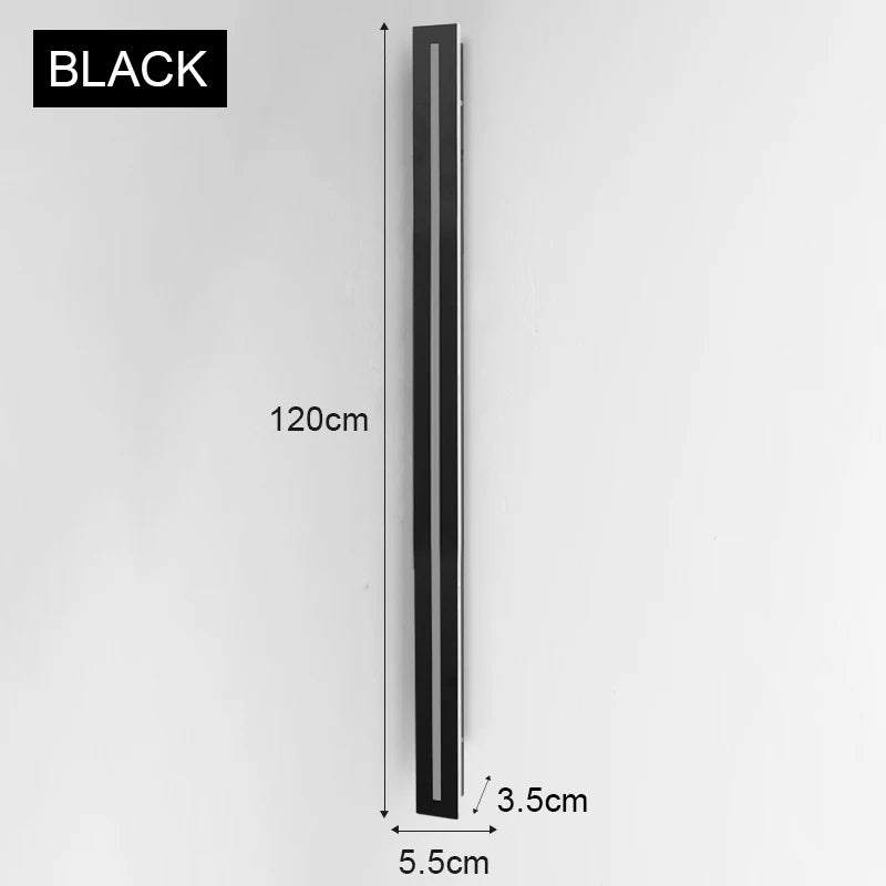 lampe murale led extérieure moderne noir blanc 40cm 60cm 80cm 100cm 120cm