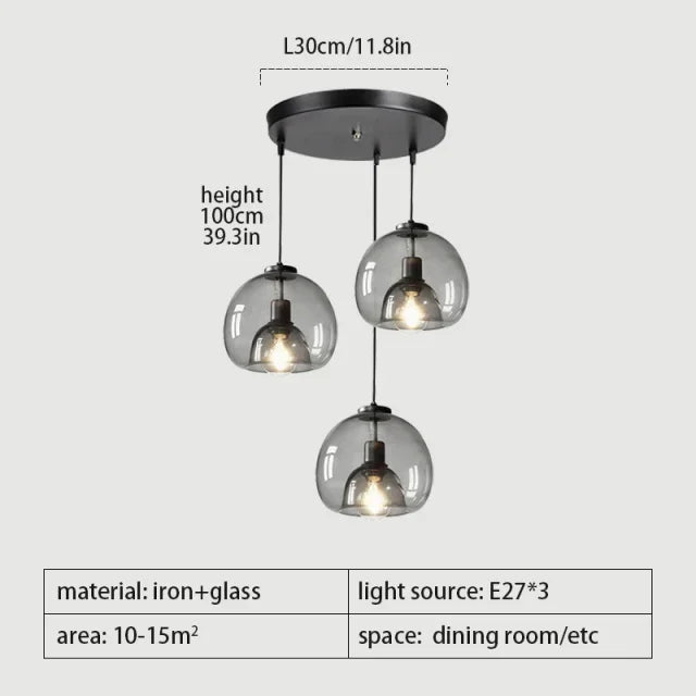 suspension lumineuse moderne transparente sphérique brillante éclairage minimaliste chambre salonhôtel